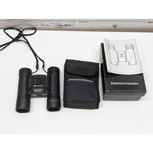 Johnson & Murphy 10 x 25 288ft/ 1000 YDS. Black Compact Folding Binoculars +Case